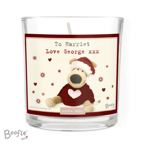 Personalised Boofle Christmas Love Scented Jar Candle Extra Image 1